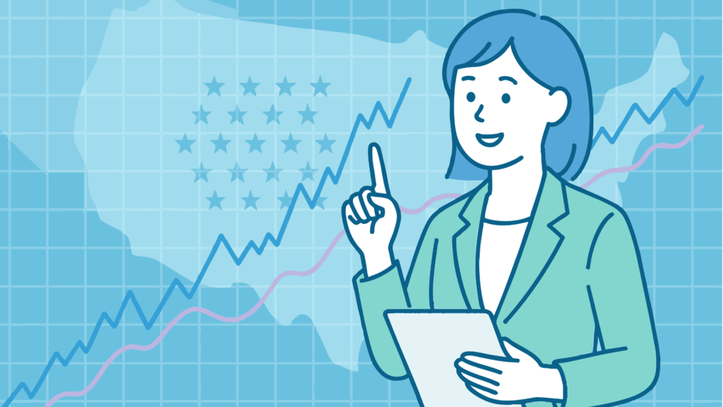 ABMのトレンド予測をする女性