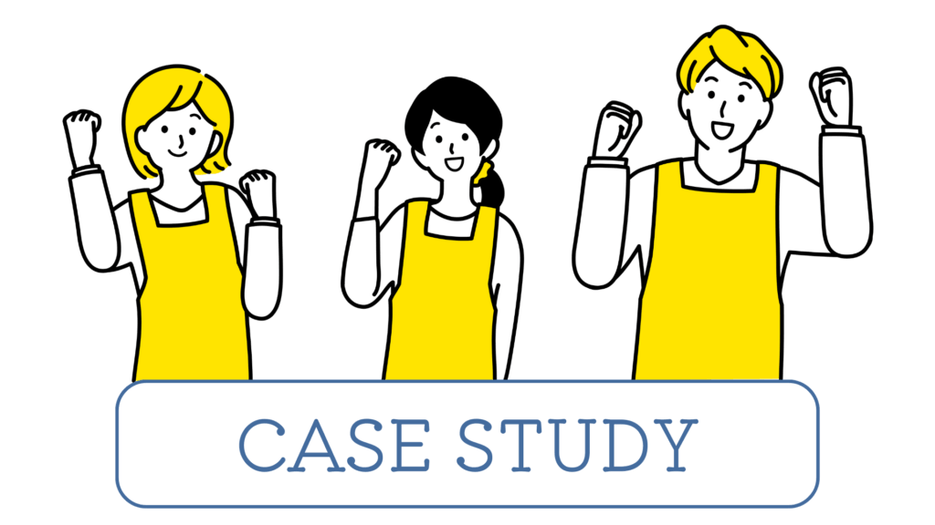 店舗集客に成功して喜んでいる男性と女性