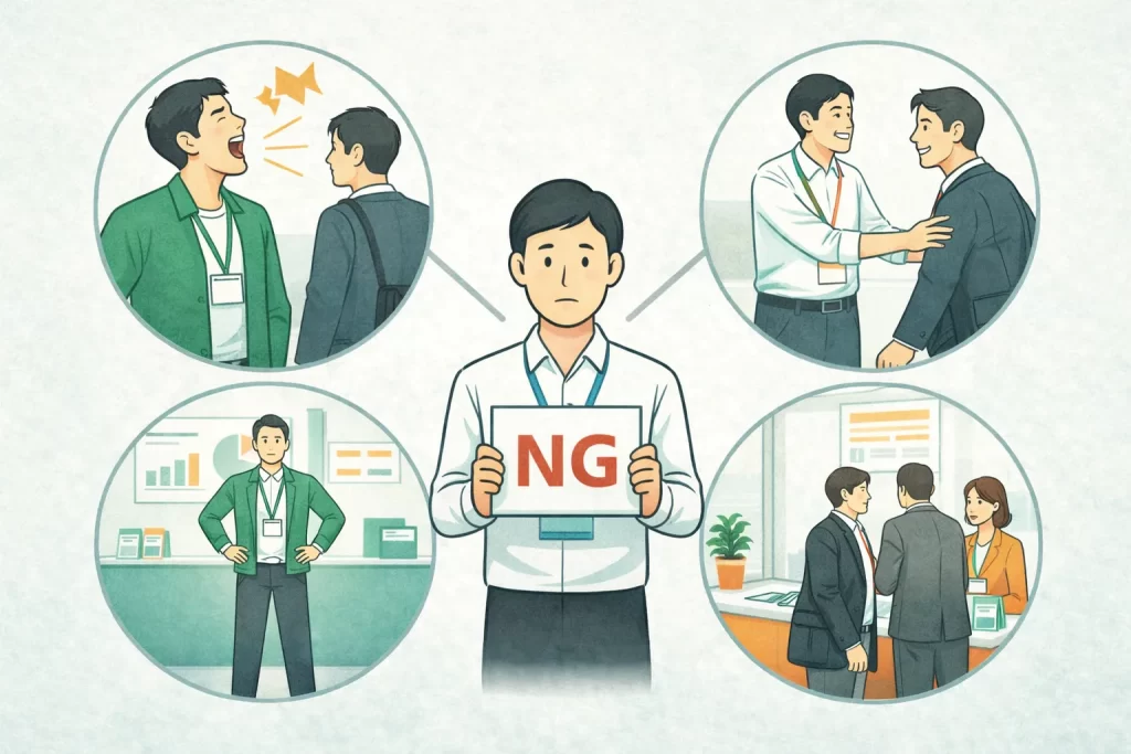 展示会の声かけ 呼び込みのNG行為について