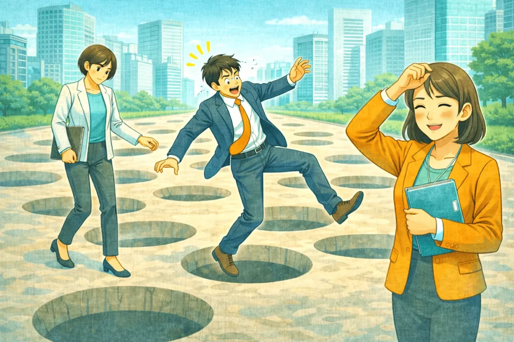 営業代行 成果報酬 相場の落とし穴イメージイラスト