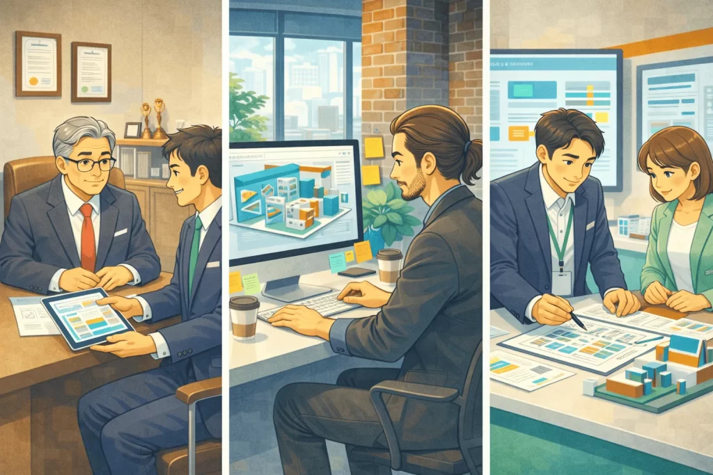 展示会施工会社の3タイプ比較