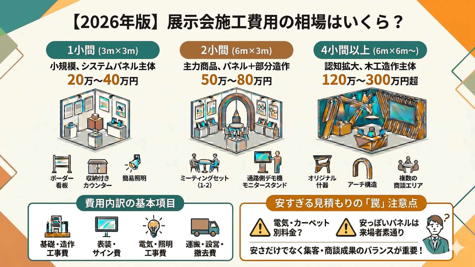 展示会施工の費用相場に関する記事アイキャッチ